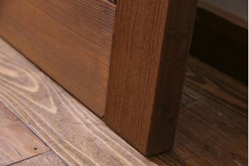和製アンティーク　総ケヤキ材　ダイナミックな杢目を堪能できる木製戸(蔵戸、建具、玄関戸)(2)