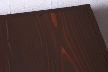 レトロ家具　昭和初期　赤みがかった木の色合いがレトロな引き出し付き本棚(収納棚、ブックシェルフ)
