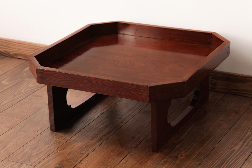 花台　欅一刀彫り　脚付き膳　お盆 公式】アンティーク家具ラフジュ工房商品詳細ページ古民具 総