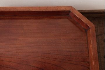 古民具　総ケヤキ材　漆塗り　昔懐かしい雰囲気を味わえる特大サイズの脚付き膳(お膳)