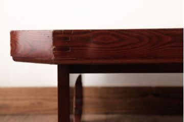 古民具　総ケヤキ材　漆塗り　昔懐かしい雰囲気を味わえる特大サイズの脚付き膳(お膳)