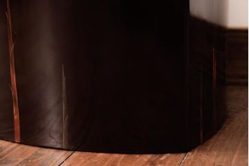 アンティーク雑貨　和製アンティーク　箱付き　漆塗り　わびさびを感じる竹模様の火鉢2個セット