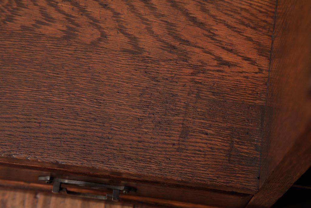 アンティーク家具　大正期　栓材　資料の整理にうってつけ!木の温もり溢れる書類棚(収納棚)