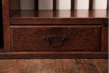 アンティーク家具　大正期　栓材　資料の整理にうってつけ!木の温もり溢れる書類棚(収納棚)