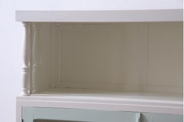 ペイント家具　ミントグリーンが爽やかなフレンチナチュラルな本箱(収納棚、飾り棚)