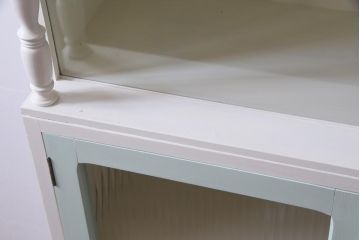 ペイント家具　ミントグリーンが爽やかなフレンチナチュラルな本箱(収納棚、飾り棚)