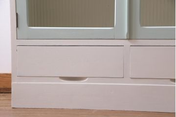 ペイント家具　ミントグリーンが爽やかなフレンチナチュラルな本箱(収納棚、飾り棚)