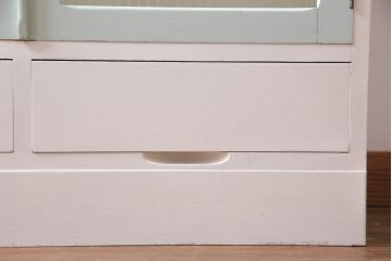 ペイント家具　ミントグリーンが爽やかなフレンチナチュラルな本箱(収納棚、飾り棚)
