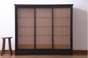 ラフジュ工房オリジナル　組子がおしゃれな障子戸を活用したリメイク戸棚(収納棚)