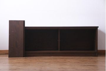 ラフジュ工房オリジナル　マス目格子がおしゃれな古建具リメイクのローボード(戸棚、テレビボード)