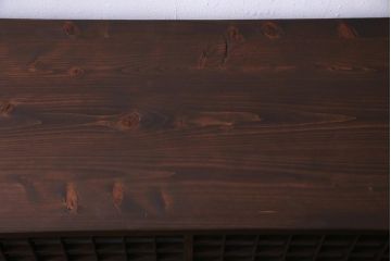 ラフジュ工房オリジナル　マス目格子がおしゃれな古建具リメイクのローボード(戸棚、テレビボード)