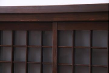 ラフジュ工房オリジナル　マス目格子がおしゃれな古建具リメイクのローボード(戸棚、テレビボード)
