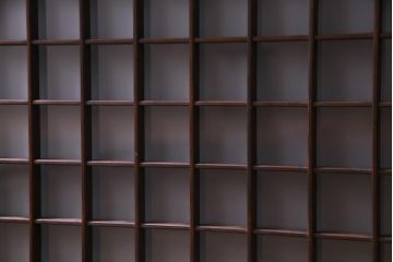 ラフジュ工房オリジナル　マス目格子がおしゃれな古建具リメイクのローボード(戸棚、テレビボード)