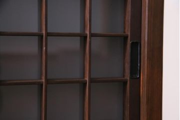 ラフジュ工房オリジナル　マス目格子がおしゃれな古建具リメイクのローボード(戸棚、テレビボード)