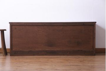 ラフジュ工房オリジナル　マス目格子がおしゃれな古建具リメイクのローボード(戸棚、テレビボード)
