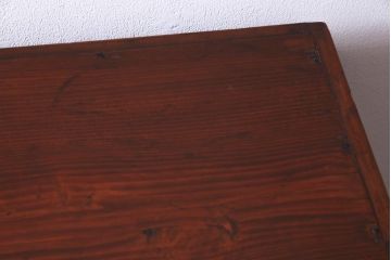 レトロ家具　和製アンティーク　小振り　結霜ガラス・モールガラス入り　レトロモダンな収納棚(戸棚、食器棚)