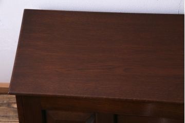 中古　ナラ無垢材　木目が魅力的な漆塗りのライティングビューロー(簿記机、在宅ワーク、在宅用デスク)(定価約30万円)