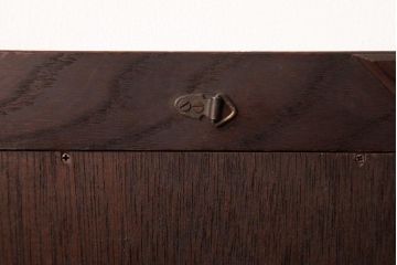 アンティーク雑貨　ビンテージ　シンプルで味のあるケヤキ材枠のウォールミラー(壁掛け鏡)