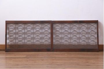 ラフジュ工房オリジナル　脚付き　古建具リメイク　組子が和モダンな雰囲気醸し出すローボード・小(収納棚、戸棚)