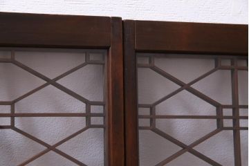 ラフジュ工房オリジナル　脚付き　古建具リメイク　組子が和モダンな雰囲気醸し出すローボード・小(収納棚、戸棚)