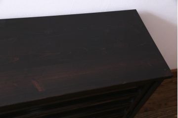 ラフジュ工房オリジナル　リメイク家具　明治期の建具を利用したシンプルな収納棚(リビングボード、戸棚)