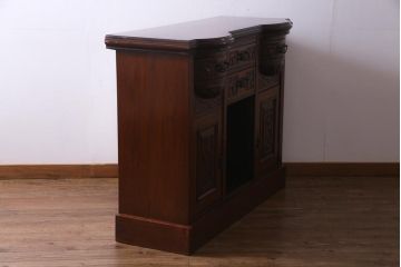 アンティーク家具　フランスアンティーク　ウォールナット　優美さと品格が漂うサイドボード(戸棚、サイドボード)