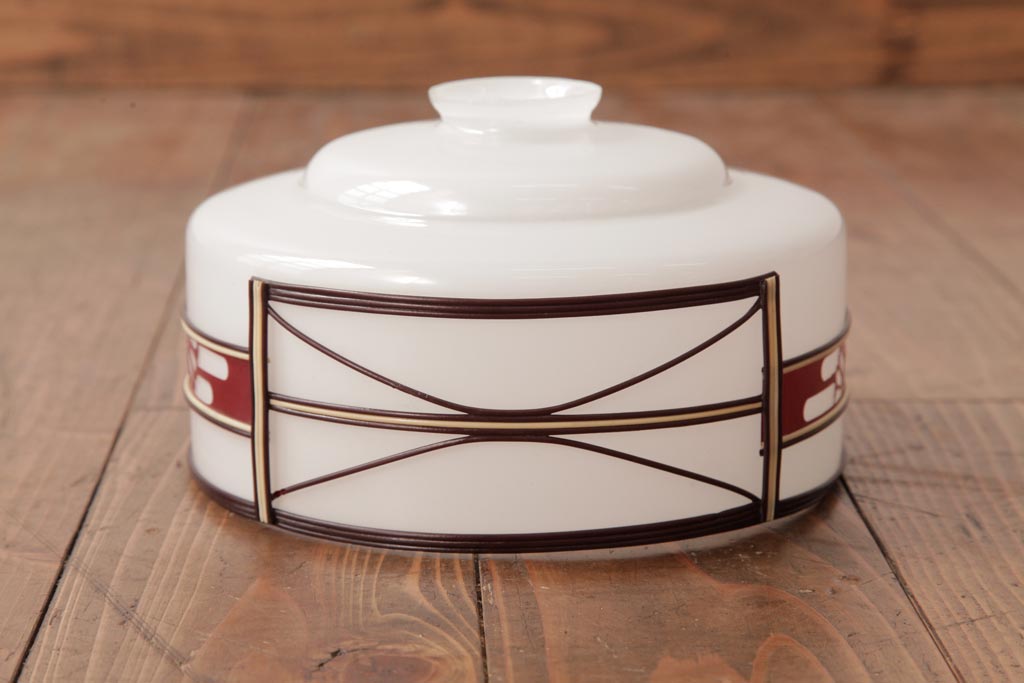 昭和期　花のモチーフが可愛らしいレトロなペンダントライト(天井照明、シェード)(2)