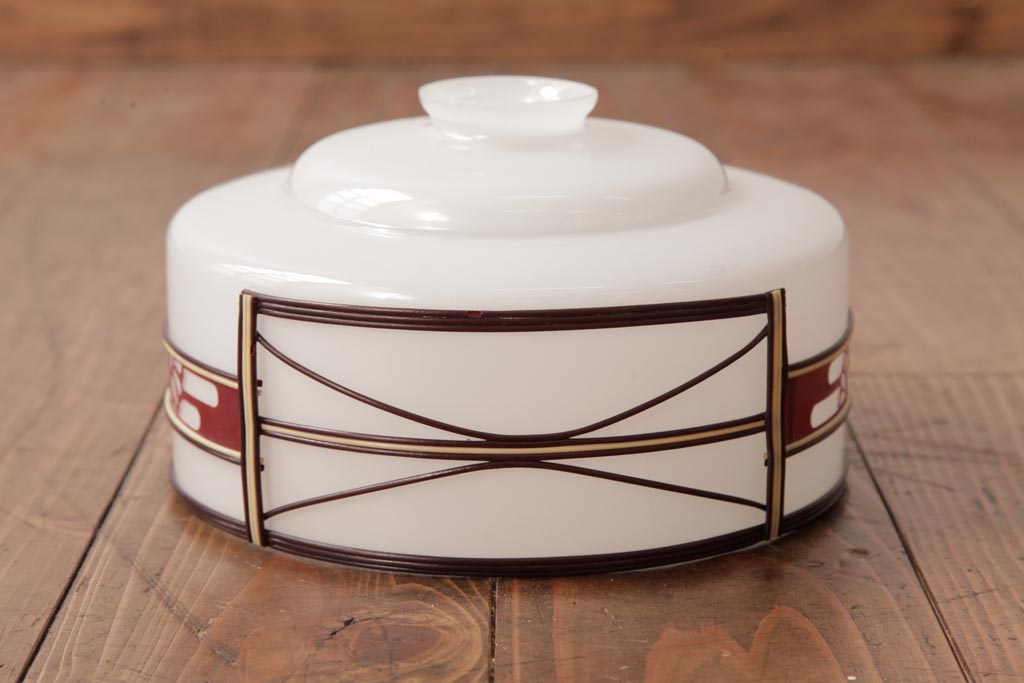 昭和期　花のモチーフが可愛らしいレトロなペンダントライト(天井照明、シェード)(2)