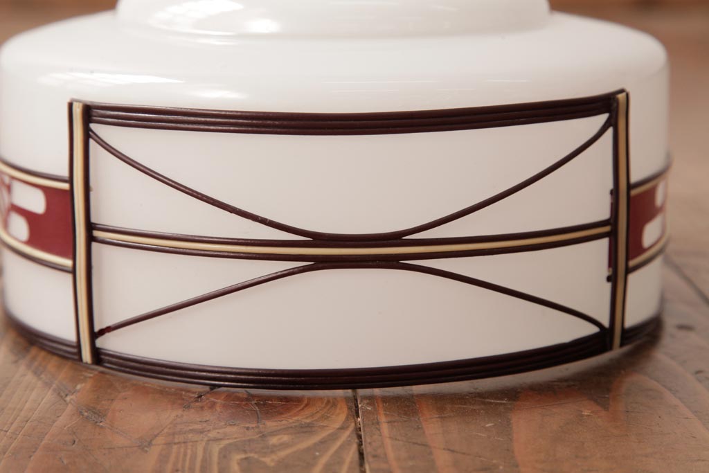 昭和期　花のモチーフが可愛らしいレトロなペンダントライト(天井照明、シェード)(2)