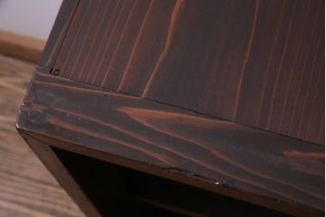 レトロ家具　昭和初期　赤みがかった木の色合いがレトロな引き出し付き本棚(収納棚、ブックシェルフ)(1)