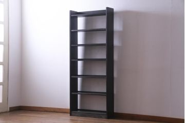 レトロ家具　昭和レトロ　ダークトーンの味わい深いブックシェルフ(本棚、オープンラック、飾り棚)