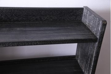 レトロ家具　昭和レトロ　ダークトーンの味わい深いブックシェルフ(本棚、オープンラック、飾り棚)