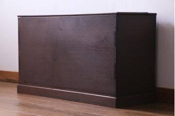 アンティーク雑貨　和製アンティーク　ヒノキ材　シンプルで味のある固定蓋付き木箱(収納箱)