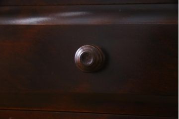 中古　北海道民芸家具　天板樺無垢材　使いやすいサイズへと生まれ変わったシックなリメイクサイドボード(食器棚、収納棚)(1)