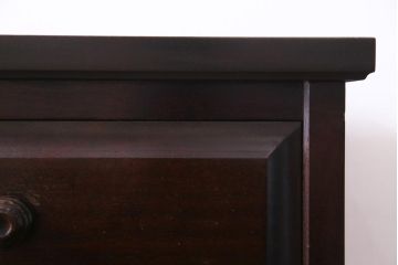 中古　北海道民芸家具　天板樺無垢材　使いやすいサイズへと生まれ変わったシックなリメイクサイドボード(食器棚、収納棚)(2)