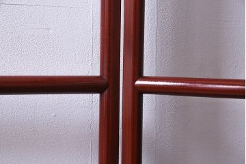 アンティーク雑貨　昭和初期　二つ折り　フック付　赤みがかった色合いが上品な衣桁(ハンガーラック、着物掛け)