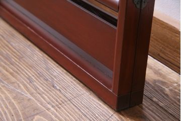 アンティーク雑貨　昭和初期　二つ折り　フック付　赤みがかった色合いが上品な衣桁(ハンガーラック、着物掛け)