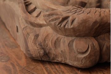 アンティーク雑貨　和製アンティーク　昭和期　龍雲作　双龍　迫力ある作りの雲水龍の蛙股(置き物、ディスプレイ)