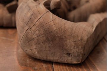 アンティーク雑貨　和製アンティーク　昭和期　龍雲作　双龍　迫力ある作りの雲水龍の蛙股(置き物、ディスプレイ)