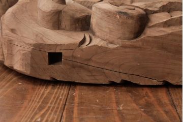 アンティーク雑貨　和製アンティーク　昭和期　龍雲作　双龍　迫力ある作りの雲水龍の蛙股(置き物、ディスプレイ)