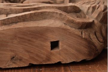 アンティーク雑貨　和製アンティーク　昭和期　龍雲作　双龍　迫力ある作りの雲水龍の蛙股(置き物、ディスプレイ)