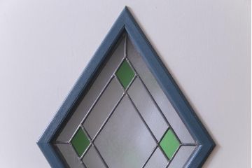 ペイント建具　ラフジュ工房オリジナルステンドグラス　爽やかな色合いのリメイクドア(木製扉、建具)