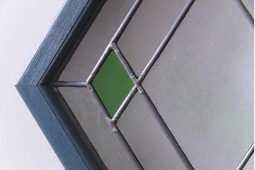 ペイント建具　ラフジュ工房オリジナルステンドグラス　爽やかな色合いのリメイクドア(木製扉、建具)