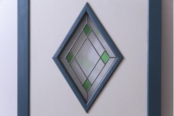 ペイント建具　ラフジュ工房オリジナルステンドグラス　爽やかな色合いのリメイクドア(木製扉、建具)