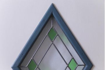 ペイント建具　ラフジュ工房オリジナルステンドグラス　爽やかな色合いのリメイクドア(木製扉、建具)