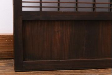 ラフジュ工房オリジナル　リメイク　すりガラス入り　使い勝手の良い3枚引き違い戸の収納棚(書院、組子、戸棚)