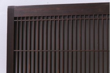 ラフジュ工房オリジナル　リメイク　すりガラス入り　使い勝手の良い3枚引き違い戸の収納棚(書院、組子、戸棚)