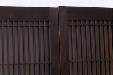 ラフジュ工房オリジナル　リメイク　すりガラス入り　使い勝手の良い3枚引き違い戸の収納棚(書院、組子、戸棚)