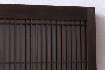 ラフジュ工房オリジナル　リメイク　すりガラス入り　使い勝手の良い3枚引き違い戸の収納棚(書院、組子、戸棚)