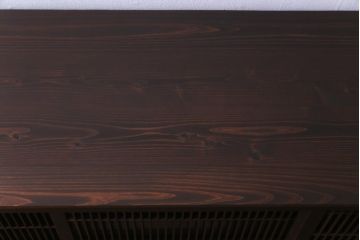 ラフジュ工房オリジナル　リメイク　すりガラス入り　使い勝手の良い3枚引き違い戸の収納棚(書院、組子、戸棚)